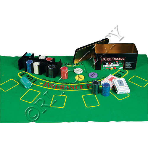 Texas Hold'em* Poker/Black Jack Set+Card Shuffler